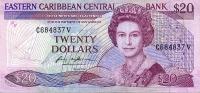 p24v from East Caribbean States: 20 Dollars from 1988
